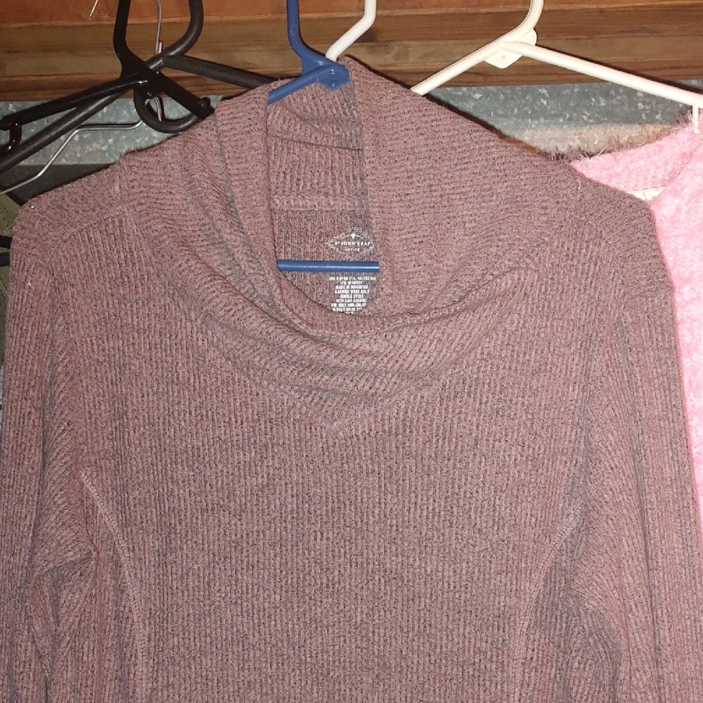 St Johns Bay Cowl Neck Women's Sweater Active Wear In Elephant Gray